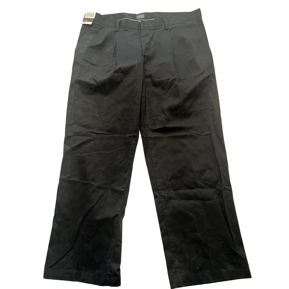 Merona Ultimate Khaki Pants Mens 42x32 Black Classic‎ Fit Chino Dress